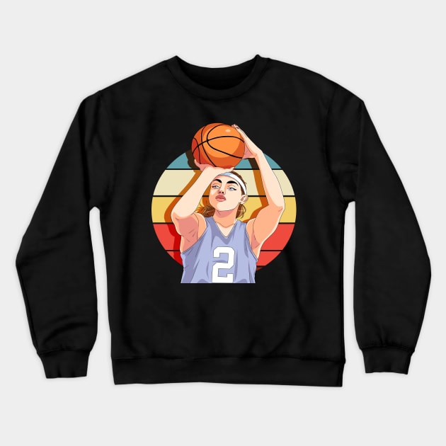 Girl Basketball B-Ball Player Three Pointer Baller Crewneck Sweatshirt by Noseking